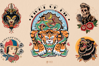 create custom traditional tattoo style design