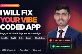 fix lovable app, fix vibe coded app bugs in replit, bolt, cursor, claude code