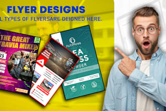 create flyers, brochures, banners and graphic designs