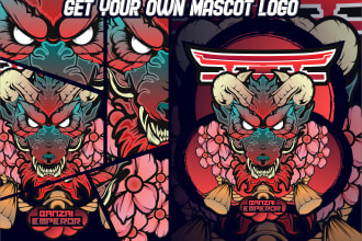 draw japanese oni, mask and other mascot for your project
