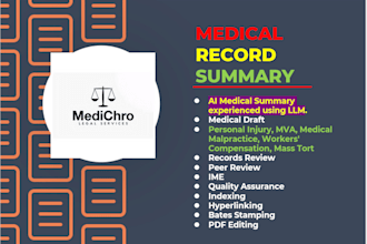 summarize and organize medical records for legal and insurance cases