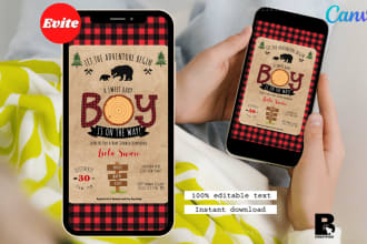 provide baby boy shower invitation editable template