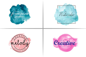 do watercolor feminine boho signature bakery unique beautiful custom logo design