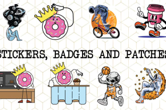 do stickers, badges, logo and patches
