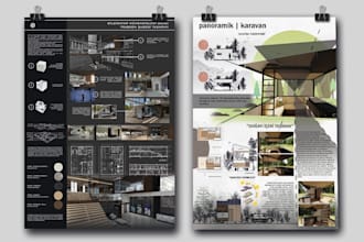 prepare architecture prensentation poster and board