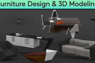 design and create 3d furnitures l 3d modeling