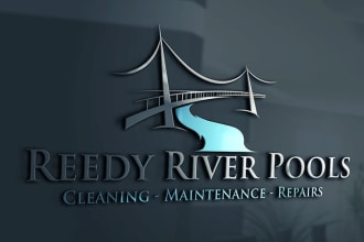 make a custom bridge and pool logo design