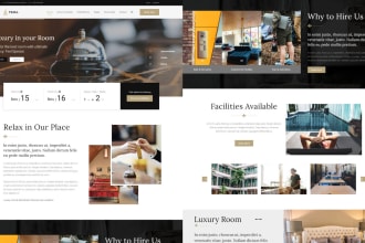 design vacation booking website, rental website, hotel booking website