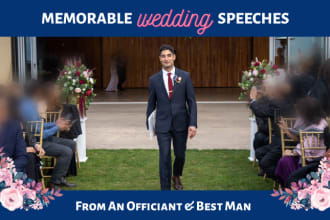 write a memorable wedding toast, vow, or officiant speech