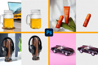 manually cut out images background in photoshop within 2 hours