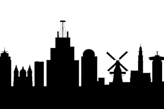 make silhouette city skyline