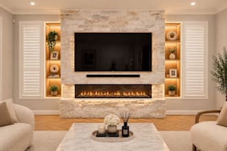 transform your living room with a custom 3d media wall design
