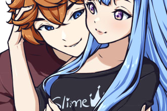 draw half body anime fanart oc sfw nsfw picture illustration