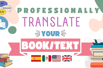 professionally translate a book to spanish or english