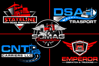 make modern and creative trucking logo withing 12 hours