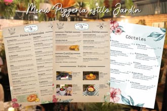 diseñare un menu, banner, menu digital para tu restaurante