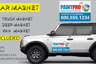 design a creative car magnet and truck magnet sign within 8 hours