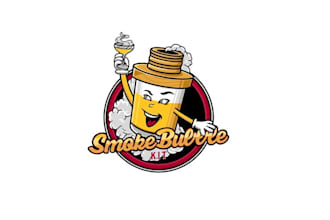 design creative smoke king logo with satisfaction guaranteed