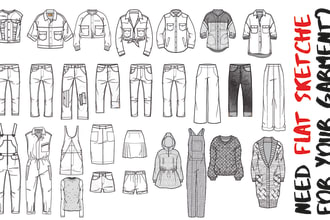 do fashion flat sketches for your garment