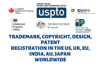 do trademark filing in the US, copyright filing in the US, design patent in US