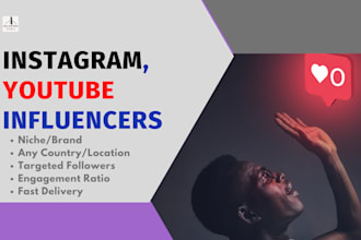 find instagram, youtube influencers for your niche