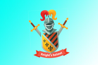 make an amazing knight helmet logo design in one day