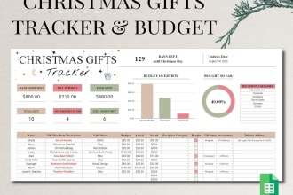 create christmas gifts tracker and budget sheet