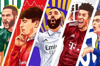 draw high quality illustration artwork of football players