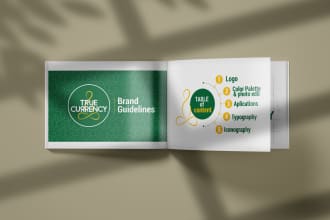 do corporate identity, brand book, brand manual or brand guidelines and logo