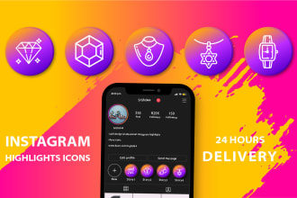 create instagram story highlights icons set design
