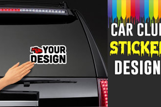 do vehicle pass, car event club logo window sticker design