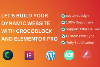 create a dynamic wordpress website using crocoblock, elementor and jetengine