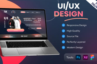 design a modern landing page ui ux, app design figma
