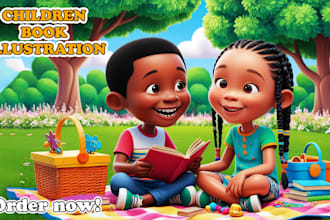 do 3d children book illustration, children book illustration with kdp cover