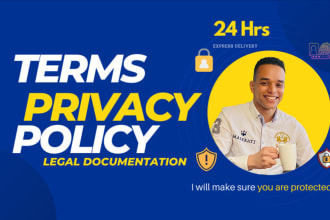 write gdpr terms and conditions, and privacy policy