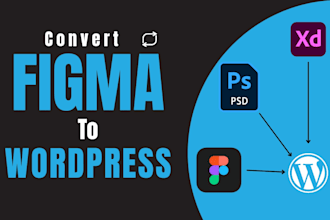 convert figma to wordpress or PSD to wordpress, or xd to wordpress website