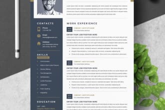 do professional and attractive resume or CV design