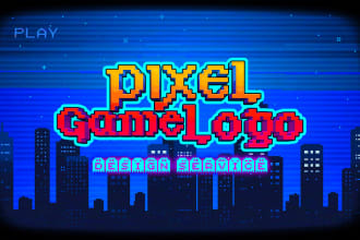 design a pixel game logo