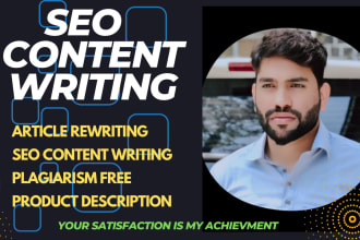 do SEO content writing article rewriting product description