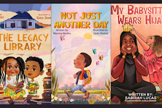draw african american children story book illustration