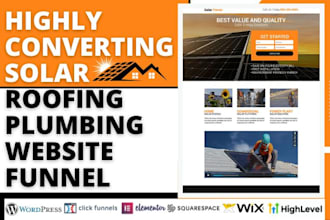 design highly converting solar landing page roofing construction website funnel
