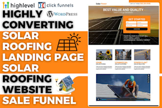 design solar landing page solar website roofing sales funnel