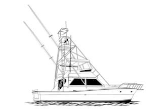 draw vector line art for your boat,yacht