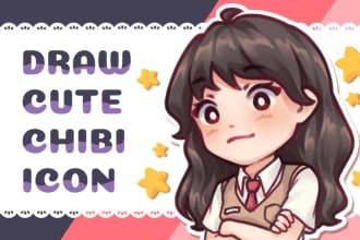 draw a cute chibi cartoon pfp, icon, or avatar for you