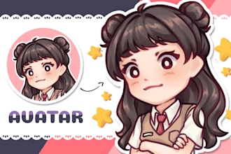 draw a cute chibi cartoon pfp, icon, or avatar for you