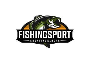 design awesome fishing logo with unlimited revision