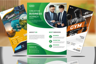 design professional business flyer amazing event, party postcard, brochure,