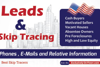 do real estate lead generation, skip tracing motivated sellers, cash buyers