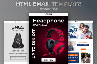do responsive html email template design or email newsletter