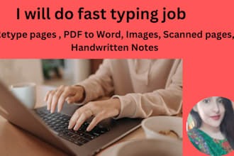 do perfect typing job for aricles, books, pdfs and scanned images